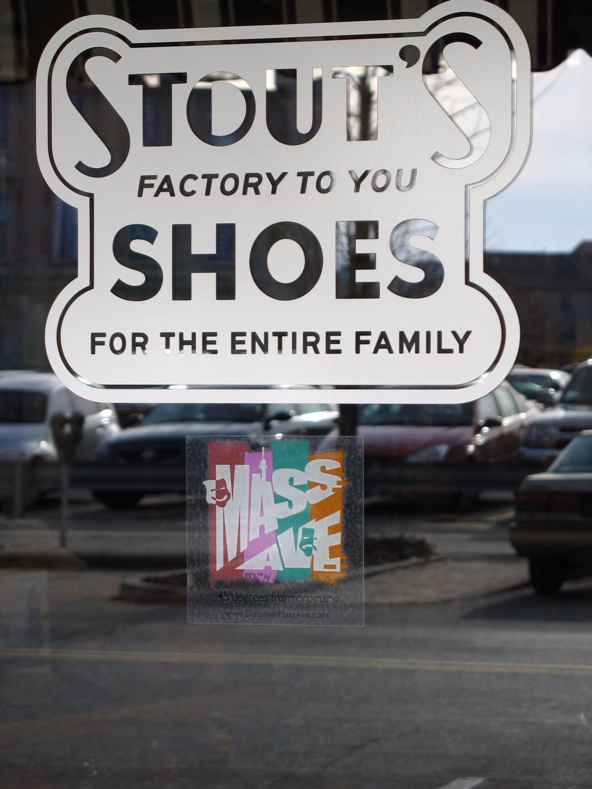 Mass Ave cultural district brand identity window vinyl
